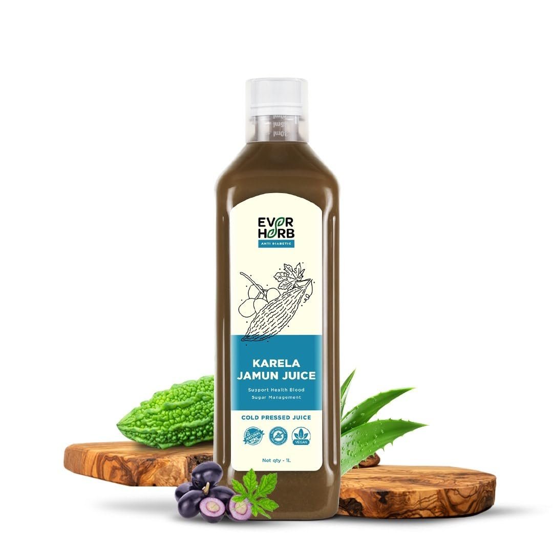 (by PharmEasy) Karela Jamun Juice for Diabetes - 1L | Helps control Blood Sugar Level & Weight Management | Ayurvedic 100% Natural Sugar Free | Suitable for diabetes & prediabetes - 1000ml