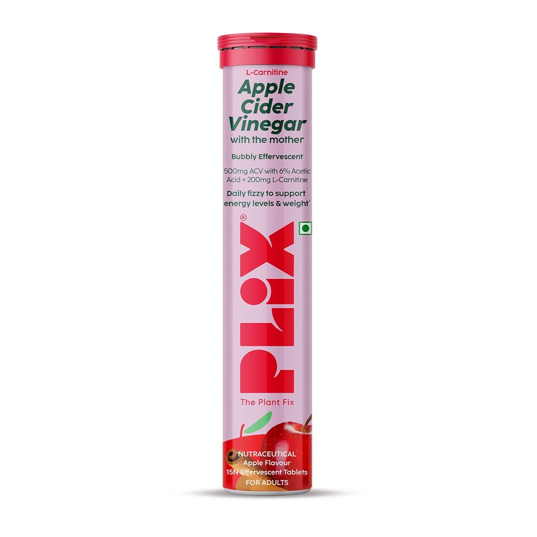 The Plant Fix Plix L-Carnitine Acv Effervescent Tablets Helps To Turn Food Into Energy|Pack Of 1,1 Count,15 Capsules
