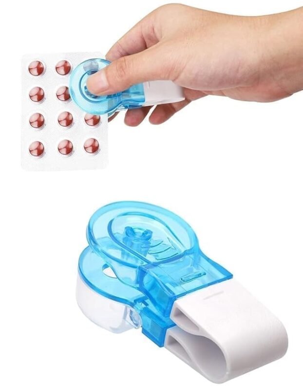 Blister Pack Opener – Medicine Tablet Remover Tool – Reusable, Ergonomic & Safe For Daily Use– Easy Medicine Extractor For Tablets & Capsules – Portable & Ergonomic Design