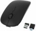 HOTDREAM - Wireless Rechargeable Bluetooth Mouse for MacBook Pro/Air/iPad Air/iPad Pro/Laptop/Tablet/iPhone/PC, Bluetooth 5.2/3.0 and 2.4GHz, Black