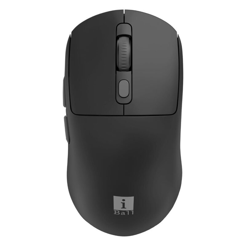 iBall GLIDR S200 Wireless Office Mouse with Software, Very Light Weight, Tri Mode (2.4GHz, BT, Wired), 5-Level Up to 3200 DPI, 6 Buttons, Type C Built-in Battery, Auto Sleep, High Precision (Black)