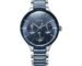 Titan Ceramic Fusion Quartz Multifunction Midnight Blue Dial Two Toned Silver and Metallic Blue Stainless Steel Bracelet Watch for Men - NT90148KD02