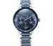 Titan Ceramic Fusion Quartz Multifunction Midnight Blue Dial Two Toned Silver and Metallic Blue Stainless Steel Bracelet Watch for Men - NT90148KD02