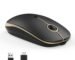 VssoPlor Type C Wireless Mouse, USB C MacBook Wireless Mouse, Black Gold