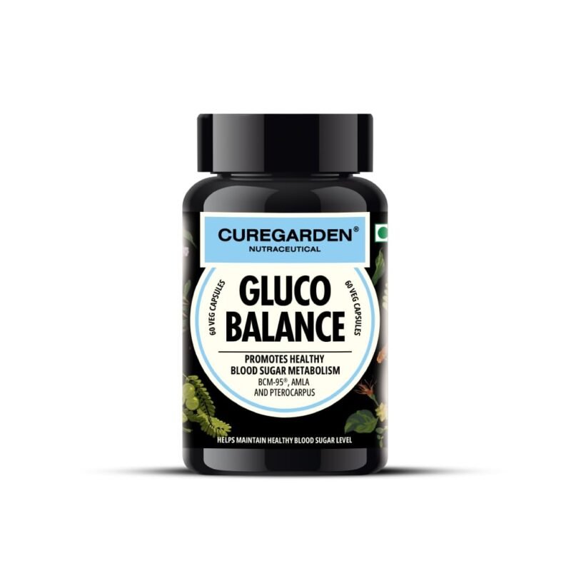 Curegarden Gluco Balance Curcumin Amla Blood Sugar Support, 60 Veg Caps
