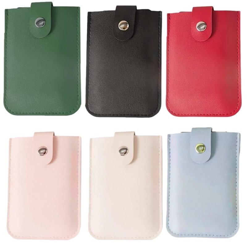 GLOCALL Pull-Out Card Organizer, Pu Leather Phone Card Holder RFID Sleeve Pull out Credit Card Holder, Small Slim Credit Card Holder Wallet for Women Multi Slot Card Holder, 6 Pcs