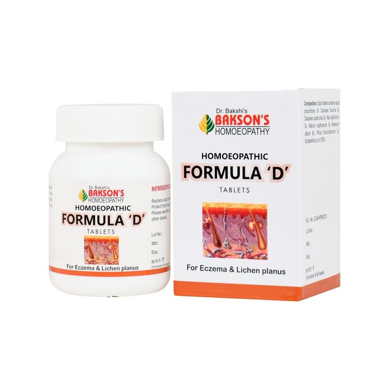 Dr. Bakshi's BAKSON'S HOMOEOPATHY Formula 'D' Tablets | For Eczema & Lichen Planus, 75 Tablets