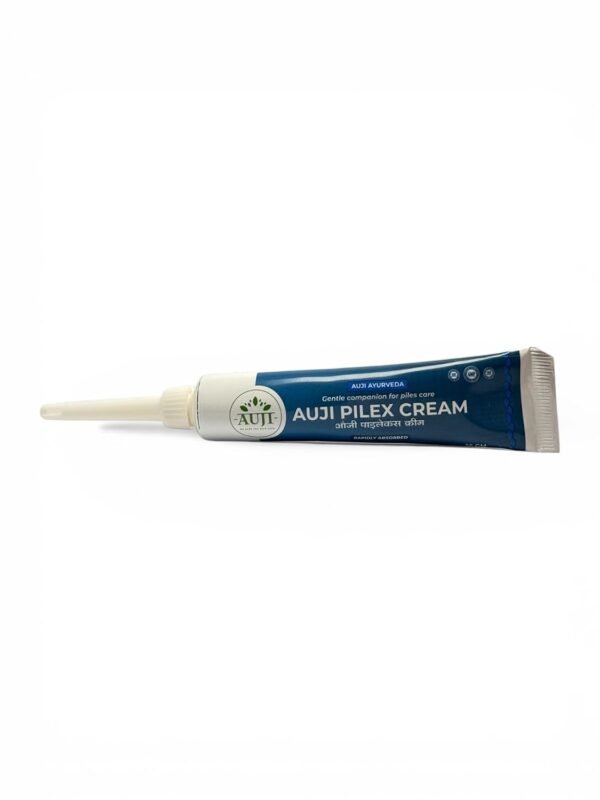 AUJI Ayurveda Piles Cream 25g | Ayurvedic Piles Care Cream with Neem, Karanj, Aloe Vera & Haldar | Helps Soothe Discomfort, Itching & Burning | Applicator Nozzle, Rapidly Absorbed | GMP & ISO Certified | Men & Women