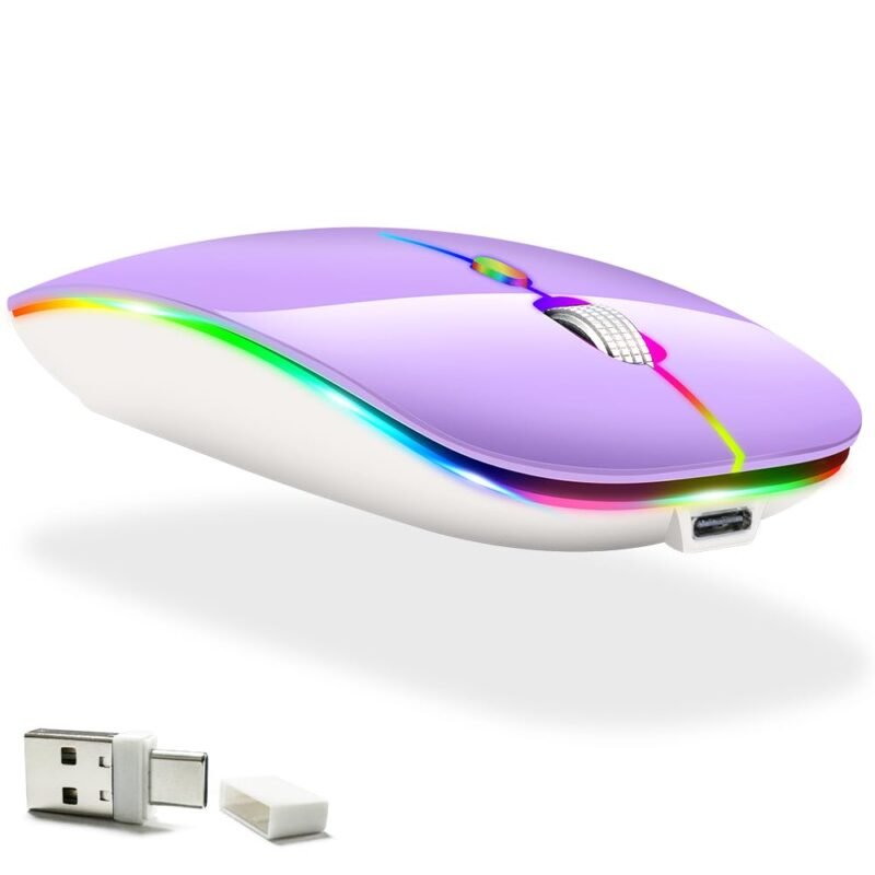 Rechargeable Bluetooth Mouse for Laptop Mac Pro Air BT Mouse Wireless Mouse for MacBook pro MacBook Air MacBook Mac Windows Laptop/Notebook/pc (BT/Black)
