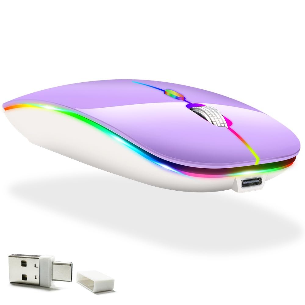 Rechargeable Bluetooth Mouse for Laptop Mac Pro Air BT Mouse Wireless Mouse for MacBook pro MacBook Air MacBook Mac Windows Laptop/Notebook/pc (BT/Black)