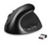 Microware 6D Wireless Mouse 2.4G Ergonomics Vertical Optical Mouse with Nano Receiver 4 Adjustable DPI 800/1200/1600 Rechargeable Li-Battery 6 Buttons for Computer Notebook PC Laptop Mac-book, (Black)