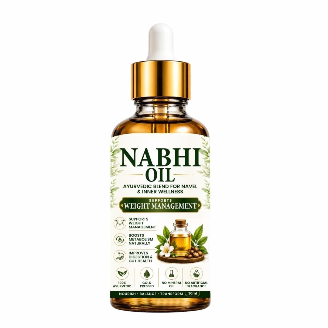 Nabhi Ayurvedic For Weight Loss and Sugar Wellness - 30 ml, Belly Button Oil for Fat Burn, Digestion and Detox, Herbal Oil for Navel & Metabolism Support For Men and Women