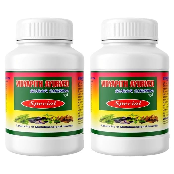 Vidyapith Ayurved Sugar Churna Helpful in Diabetes, Ayurvedic Powder, 100g each pack of 2