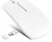 Bluetooth Wireless Mouse for MacBook Air iPad Pro Phone Computer Laptop, Slim Rechargeable Mice with Jiggler Mode, Silent 2 Mode (BT 5.2/3.0 & USB-A/USB-C Receiver) Type-C Travel White Mouse