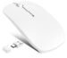 Bluetooth Wireless Mouse for MacBook Air iPad Pro Phone Computer Laptop, Slim Rechargeable Mice with Jiggler Mode, Silent 2 Mode (BT 5.2/3.0 & USB-A/USB-C Receiver) Type-C Travel White Mouse