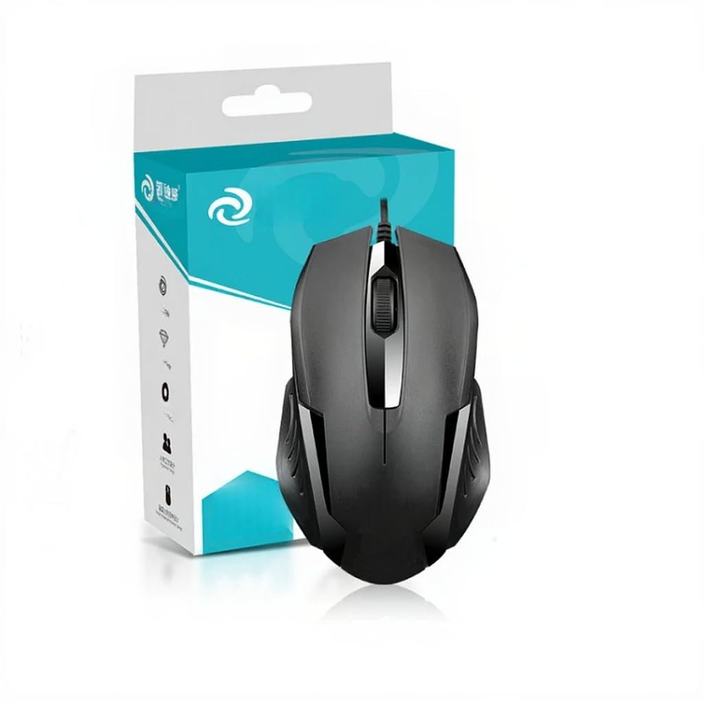 Kaidiwei 001 Mouse | Wired USB for Business & Home | Precise Rapid Clicks for Laptop, PC, MacBook | Quiet & Comfortable | Ergonomic Design | 4000 DPI Sensor | Universal Compatibility