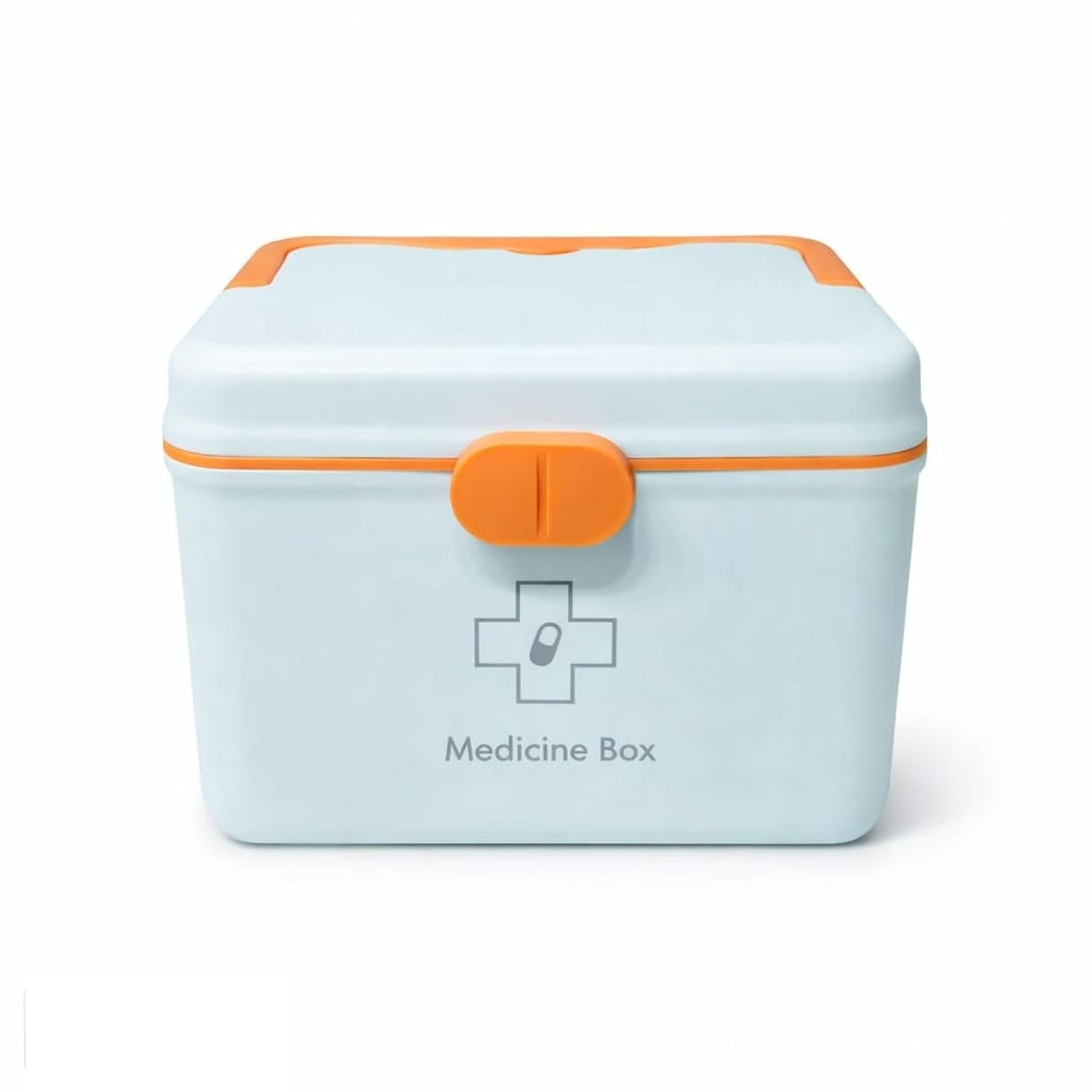 HI MOM Medicine Storage Box with Portable Handle Double Layer Medical Organizer Large Capacity First Aid Box Secure Lock Multi Compartment Medicine Chest for Home Travel Office