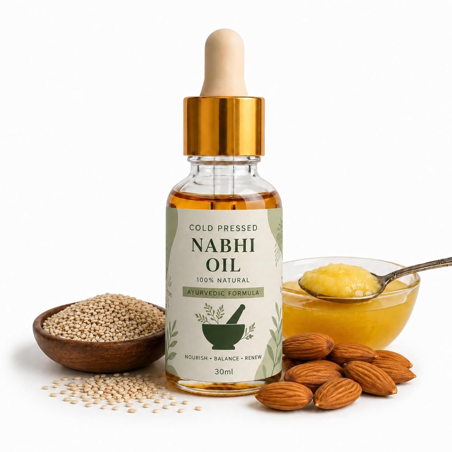 Nabhi Oil | Belly Button Oil for Body Detox, Weight loss, Sugar control, Joint Pain Relief | All in One Ayurvedic Oil for Men and Women & Adult | 72,000 Navel Chikitsa Therapy | 30ml ((A1))