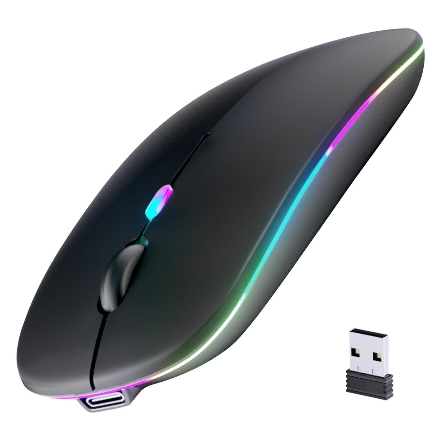 Afaartcci Rechargeable Wireless Mouse, Silent Bluetooth Mouse (Black)