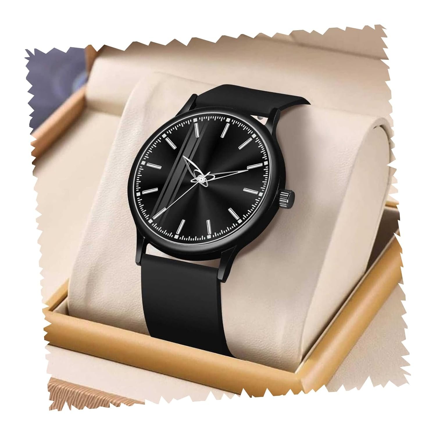 Acnos Silicone Strap Analog Wrist Watch for Men (Black/Grey/Green)