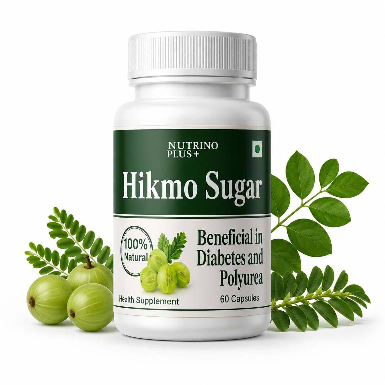 Hikmo Sugar Herbal Capsules | Blood Sugar Support | Herbal Dietary Supplement with Ayurvedic Ingredients for Metabolic Wellness & Daily Health Support | 60 Capsules