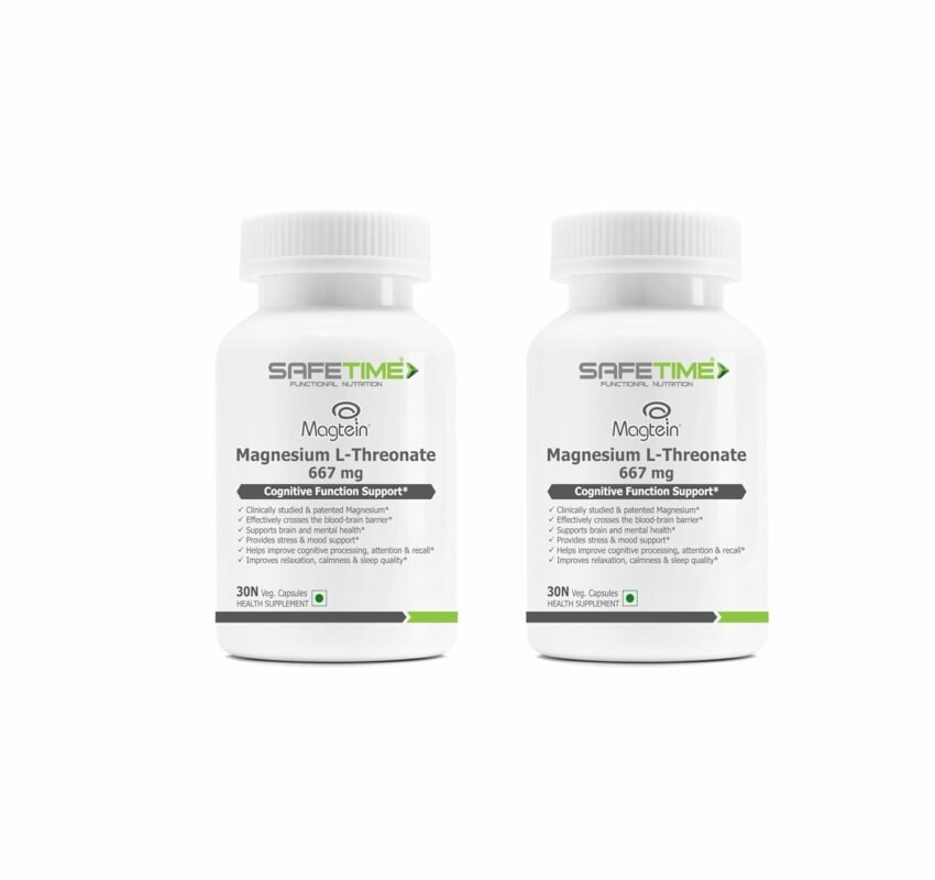 Functional Nutrition MAGTEIN Magnesium L Threonate Cognitive Function & Brain Health Support (30 Pack x 2 = 60 Veg Capsules)