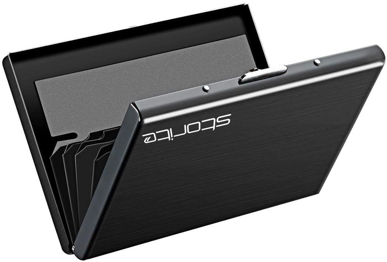 Storite 6 Slots RFID Protected Card Holder -Shiny Black