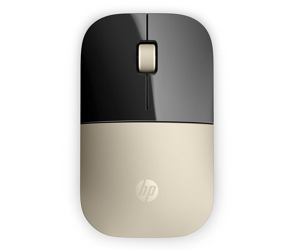 HP Z3700 Wireless Optical Mouse with USB receiver and 2.4GHz Wireless Connection/ 1200DPI / 16 months Long Battery Life /Ambidextrous and Slim Design (Modern Gold)