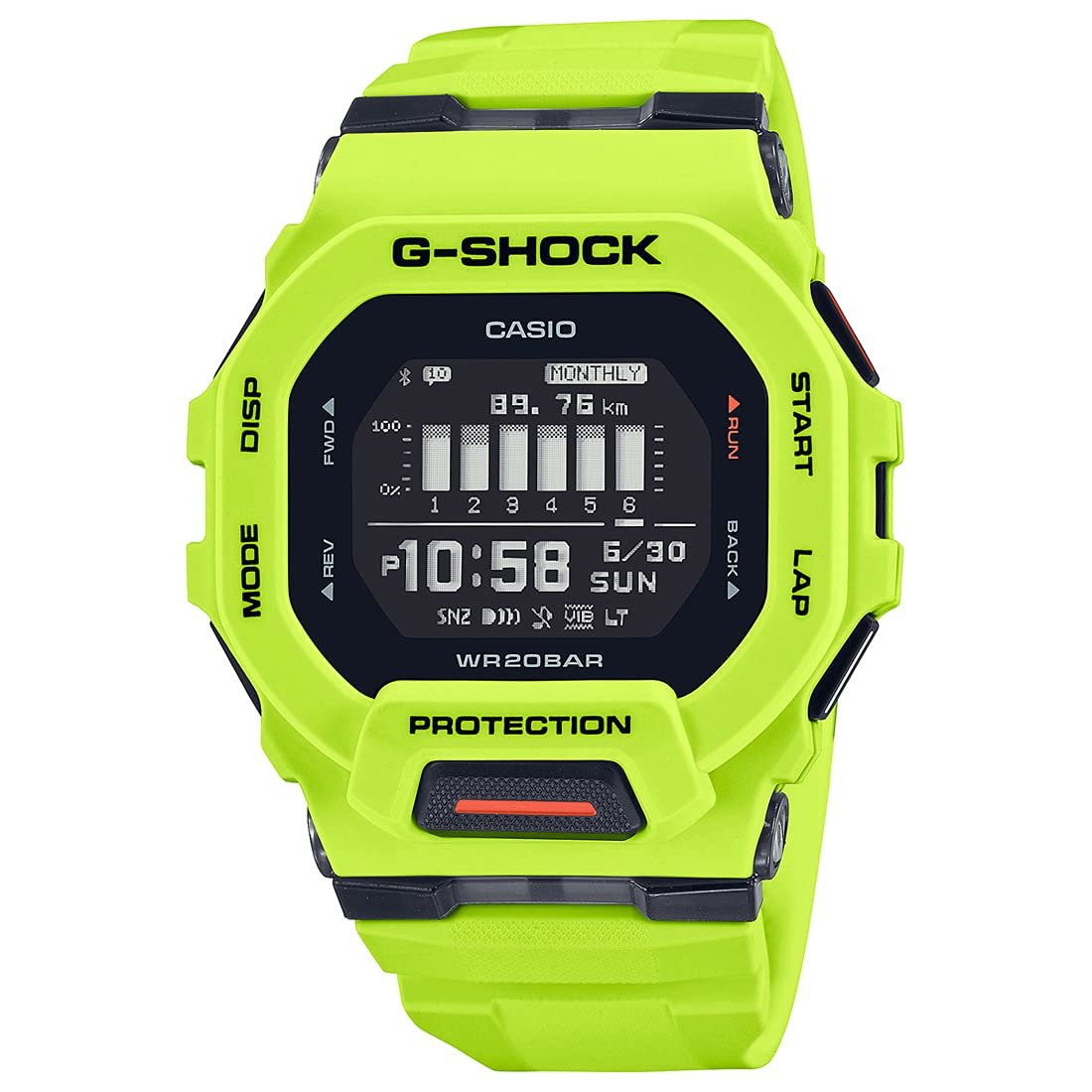 Casio G-Shock GBD-200-9DR Digital Dial Lime Green Resin Strap Men's Watch Bluetooth Workout Tracking G1148