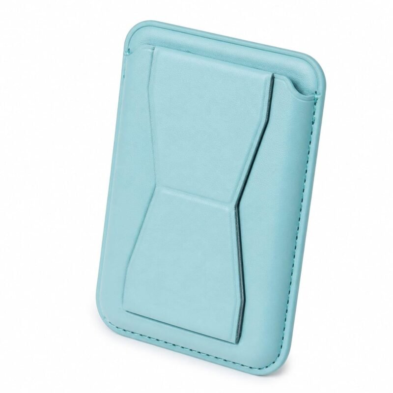 Stealodeal Blue Slim Foldable Phone Stand with Card Holder for Back of Phone | 2-in-1 Mobile Stand & Wallet |