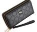 Women Wallet Double Zipper Long Purse | Cash, Mobile Phone, Credit Card Holder for Ladies and Girls, Large Capacity (Black)