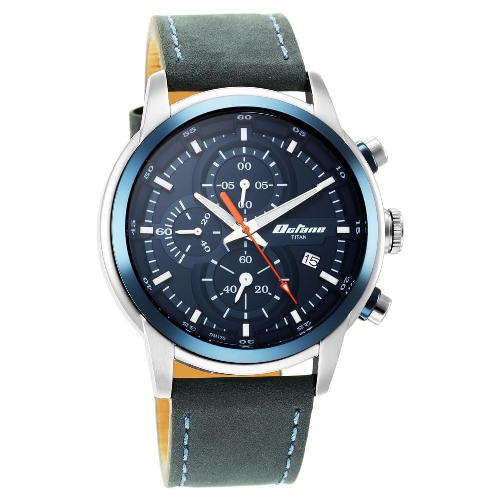 Titan Octane Blue Dial Chronograph Watch for Men-NS90086KL01