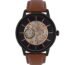 Titan Automatics Black Dial Tan Leather Strap Watch for Men - NT90110NL01