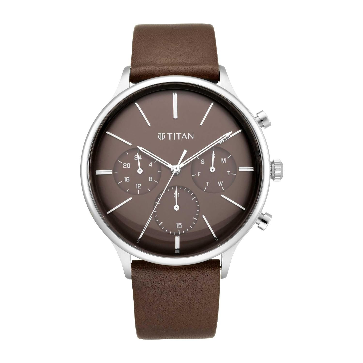 Titan Light Leathers IV Analog Brown Dial Men's Watch-90134SL02, Coffee Brown/NP90134SL02