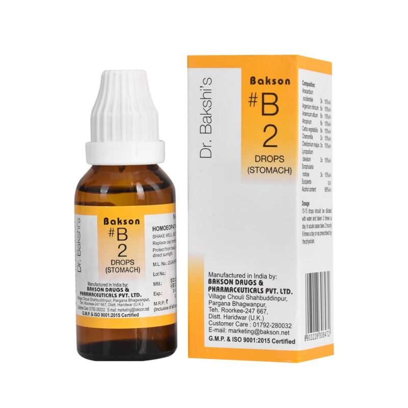 Dr. Bakshi's BAKSON'S HOMOEOPATHY # B 2 Stomach Drops (30 mililitre)