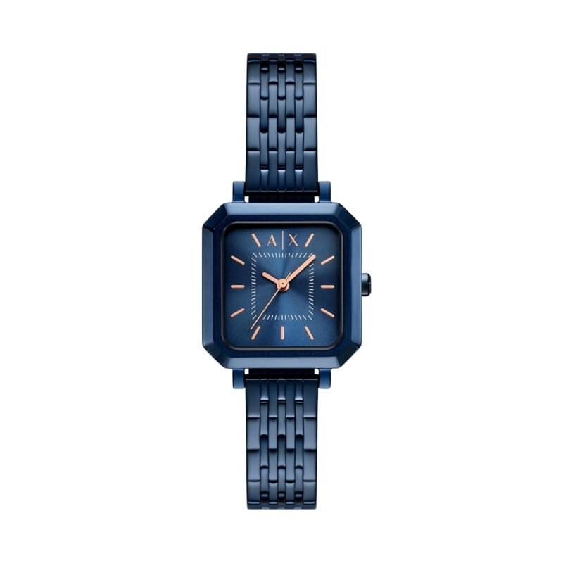 Armani Exchange A|X Women's Watch, Square Three-Hand Stainless Steel Watch for Women