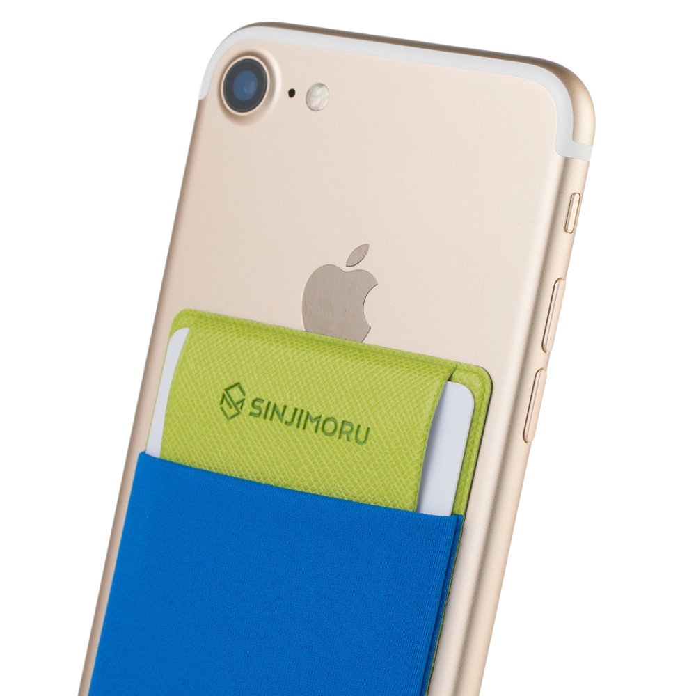 Credit Card Holder for Back of Phone, SINJIMORU Phone Sleeves for Cards. Card Holder, Stick on Wallet, Card Case and Phone Wallet for iPhone and Android Smartphones. Sinji Pouch Flap. Blue