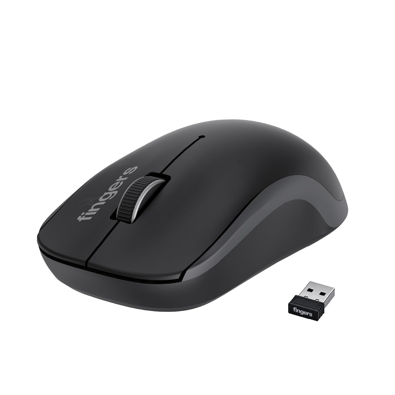FINGERS ErgoGrip Wireless Mouse (BT & 2.4 GHz USB Receiver, Silent Clicks)