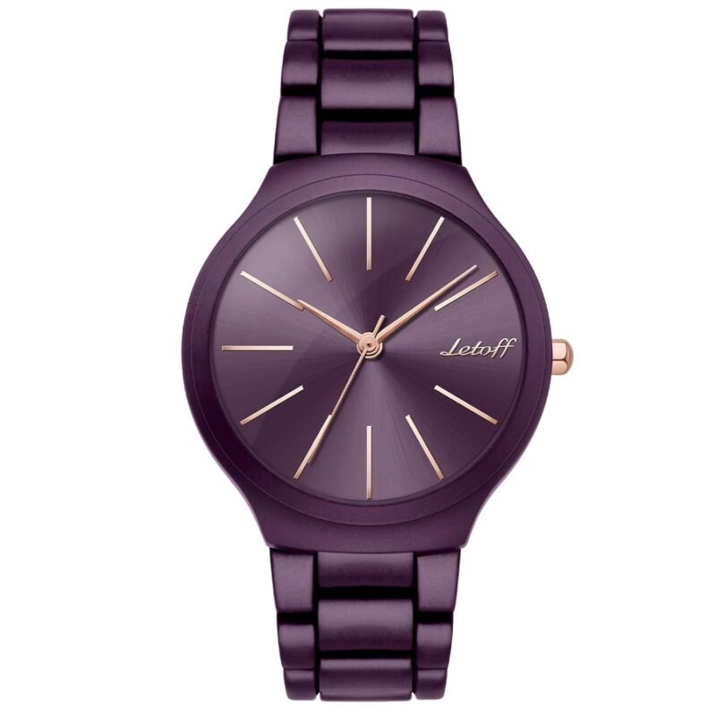 Letoff Women's Wrist Watch, Big Dial Metal Strap, 100 ft Waterproof, Multicolor Casual Fashion Watch