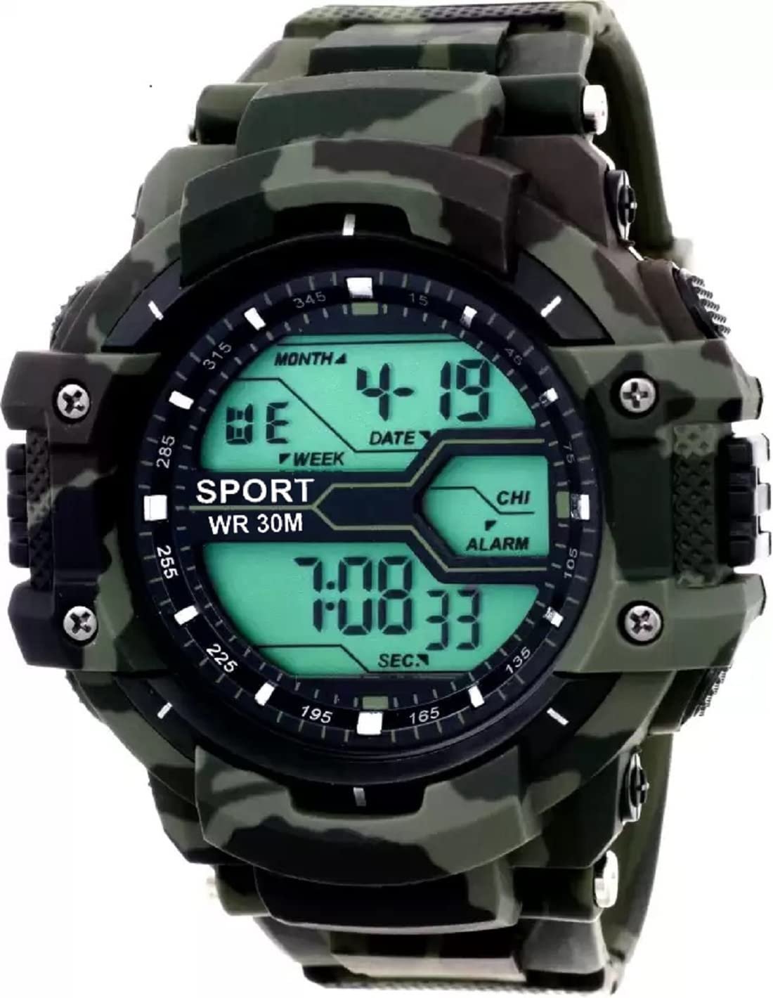 Acnos® Premium Multi Functional Sports Digital Dial Men's Watch Digital Watch Shockproof Automatic 3 Army Strap Waterproof Digital Sports Watch for Men's Kids Watch for Boys Watch for Men