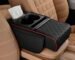 Car Armrest Cushion,5-in-1 Center Console Cover with 2 Storage Bags Cup Holder, Tissue Box Slot, Phone Slot for Sedans, Car Accessories Interior Organizers (Black red)