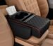 Car Armrest Cushion,5-in-1 Center Console Cover with 2 Storage Bags Cup Holder, Tissue Box Slot, Phone Slot for Sedans, Car Accessories Interior Organizers (Black red)