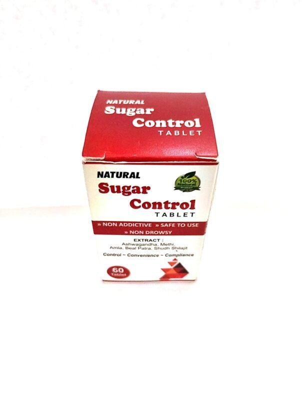Natural Sugar Control Tablet, Ayurvedic Medicine, 60 Tablets, Non-Drowsy, Safe to Use, Contains Gurmar, Jamun, Neem and Karela