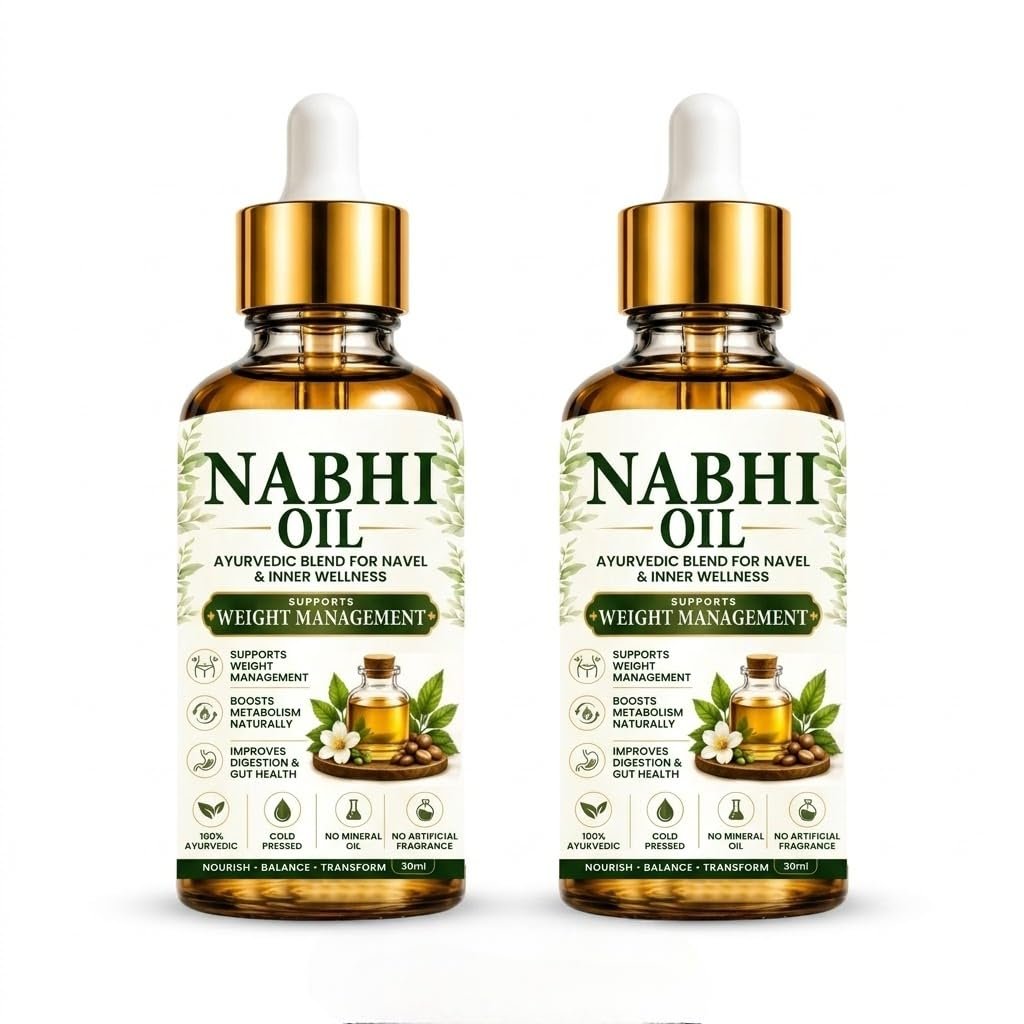Nabhi Ayurvedic For Weight Loss and Sugar Wellness - 30 ml, Belly Button Oil for Fat Burn, Digestion and Detox, Herbal Oil for Navel & Metabolism Support For Men and Women