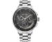Titan Classique Half Cut Chronograph Quartz Analog with Black Dial Silver Stainless Steel Strap Watch for Men - 90218SM01