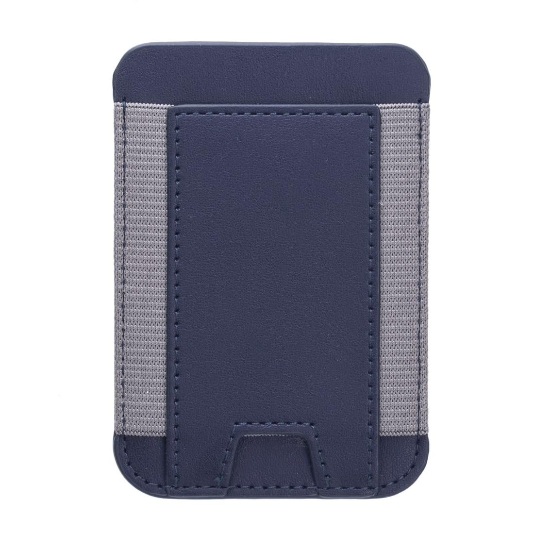 Faux Leather Unisex MagIT Wallet Pouch, Card Holder with 6 Card Capacity, Compatible with MagSafe/PixelSnap, for iPhone 17/16/15/14/13/12/Pixel 10 Series (Steel Blue)