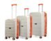 Provogue Cascade Hard-Sided PP Trolley Bag Set of 3 | Expandable Space with 8 Wheels Trolley Bags for Travel |Lightweight with Combination Lock|5 Year Warranty (Timberwolf Grey/Burnt Orange)