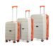 Provogue Cascade Hard-Sided PP Trolley Bag Set of 3 | Expandable Space with 8 Wheels Trolley Bags for Travel |Lightweight with Combination Lock|5 Year Warranty (Timberwolf Grey/Burnt Orange)