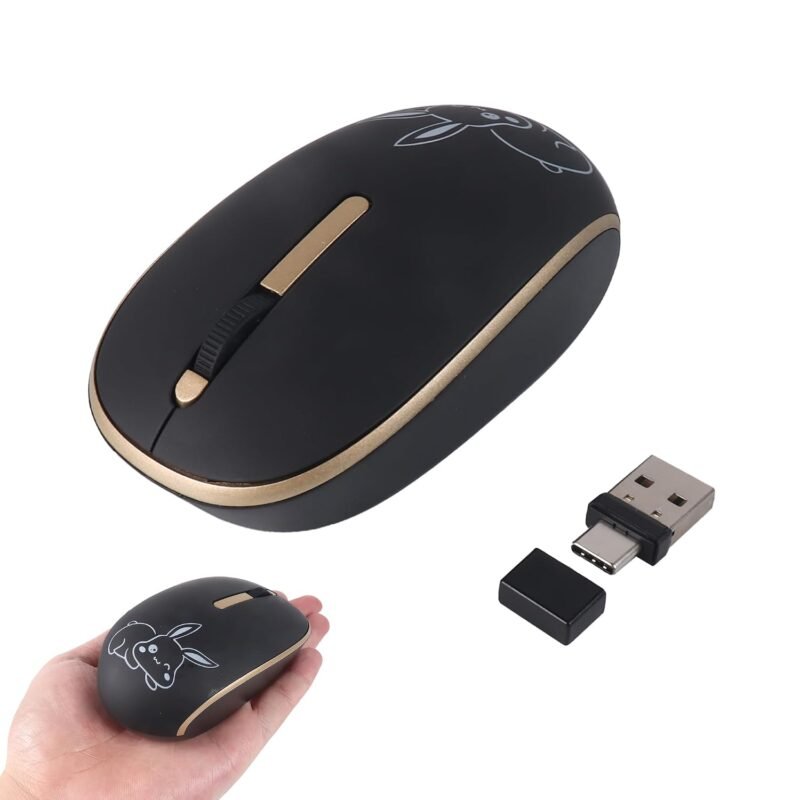 Wireless Mouse USB-A & USB-C Small Silent Travel Mouse for PC Smartphone