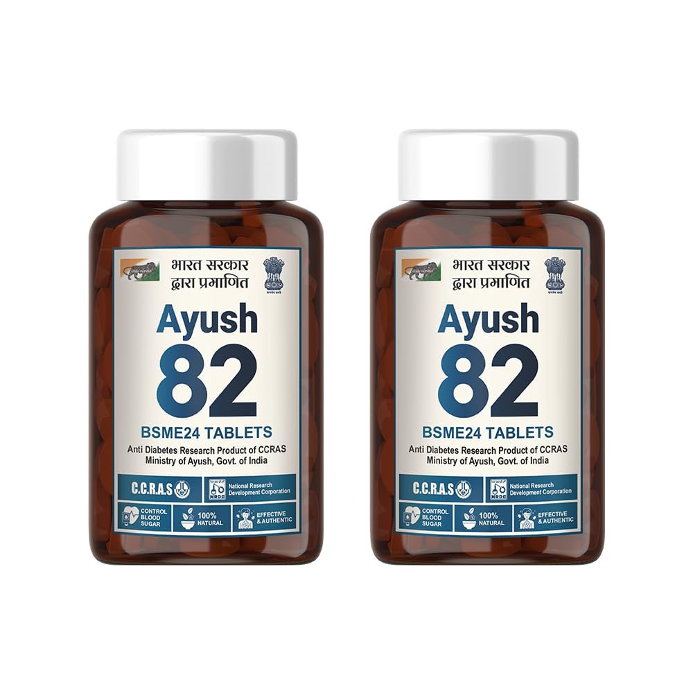 Ayush 82 BSME24 Tablets, Diabetes Care, Research Product of CCRAS, Ministry of Ayush, Govt. of India, Control Blood Sugar Level Naturally (180 Tablets)